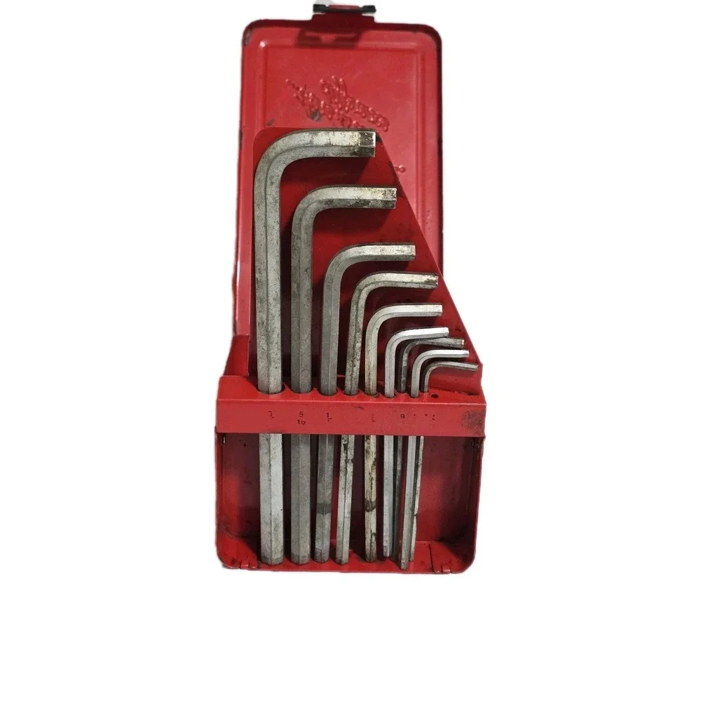 VTG Snap-on SAE Hex Key Allen‎ Wrench Set 3/8–7/64 USA Red Metal Case Missing 1